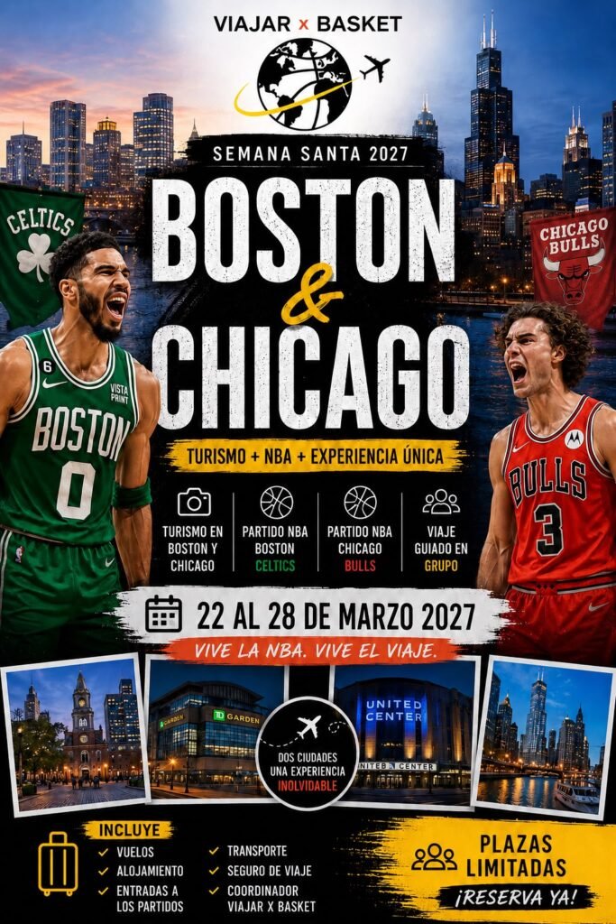 Cartel del viaje a Boston & Chicago